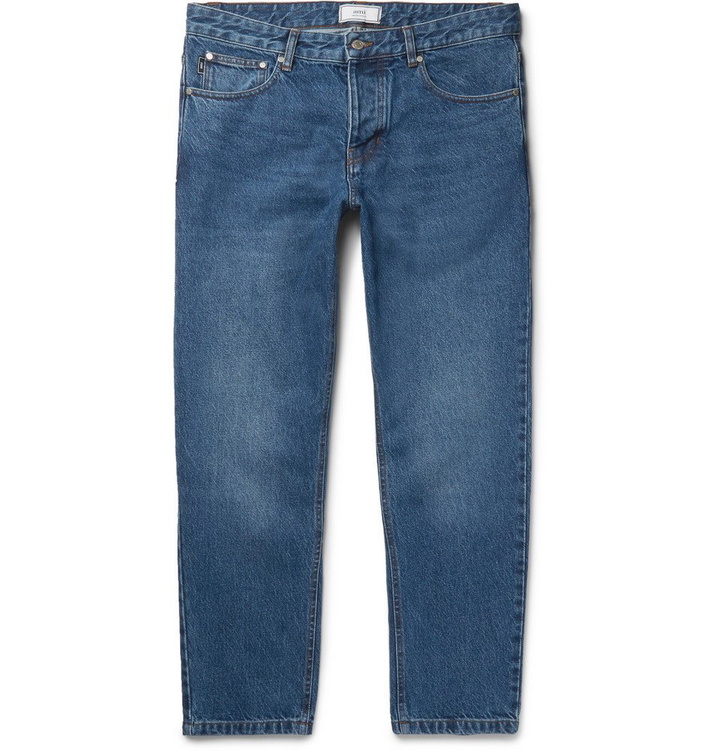 Photo: AMI - Tapered Cropped Denim Jeans - Men - Blue