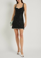 Alice + Olivia Eve Embellished Stretch-mesh Mini Dress Black