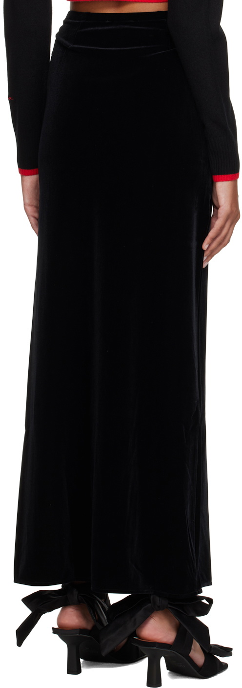 GANNI Black Bow Maxi Skirt GANNI
