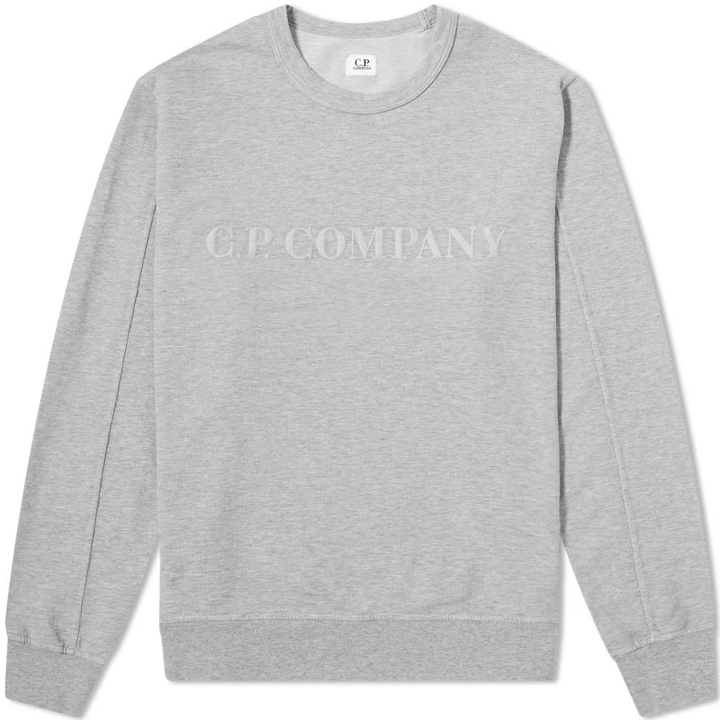 Photo: C.P Company Straight Logo Crew Sweat Grey