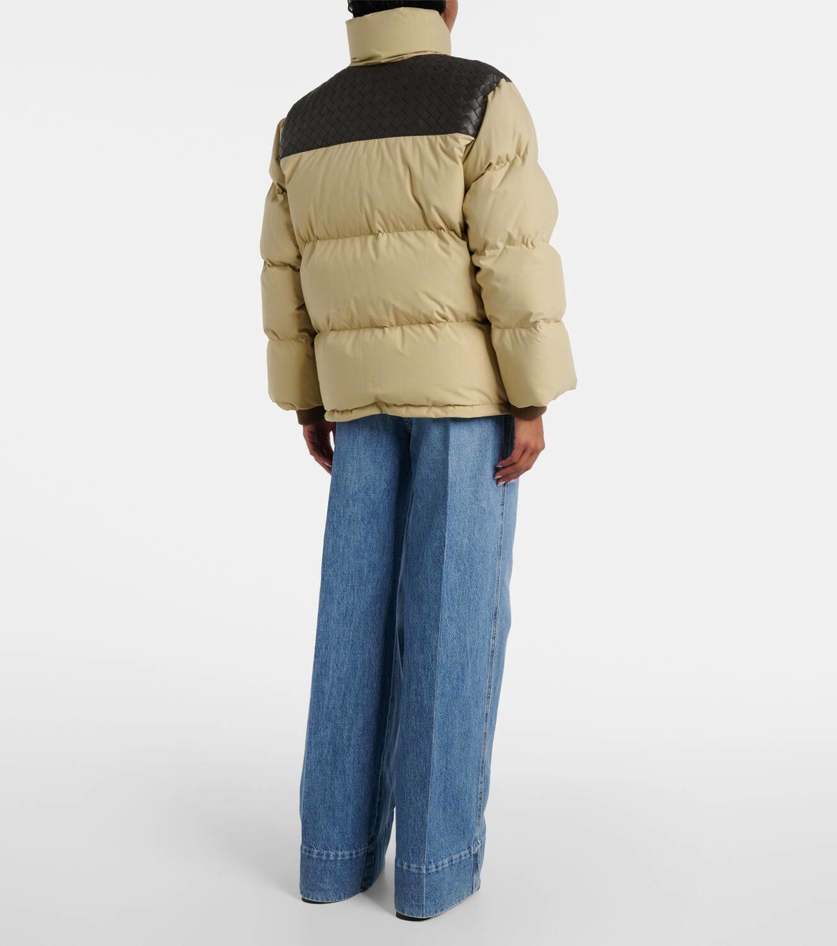 Bottega Veneta Intrecciato leather-trimmed down jacket