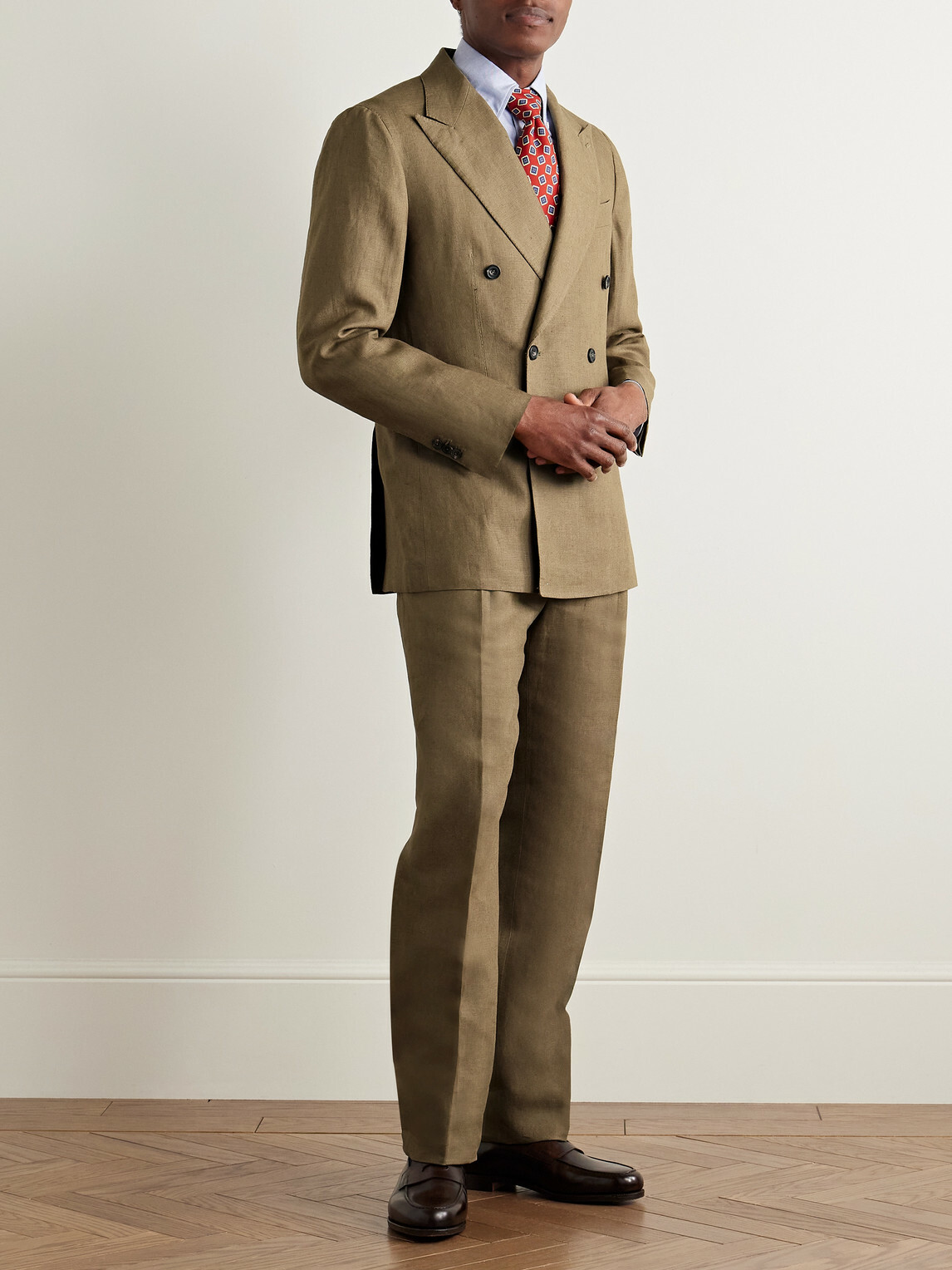 J. Mueser - Waverly Double-Breasted Linen Suit Jacket - Neutrals