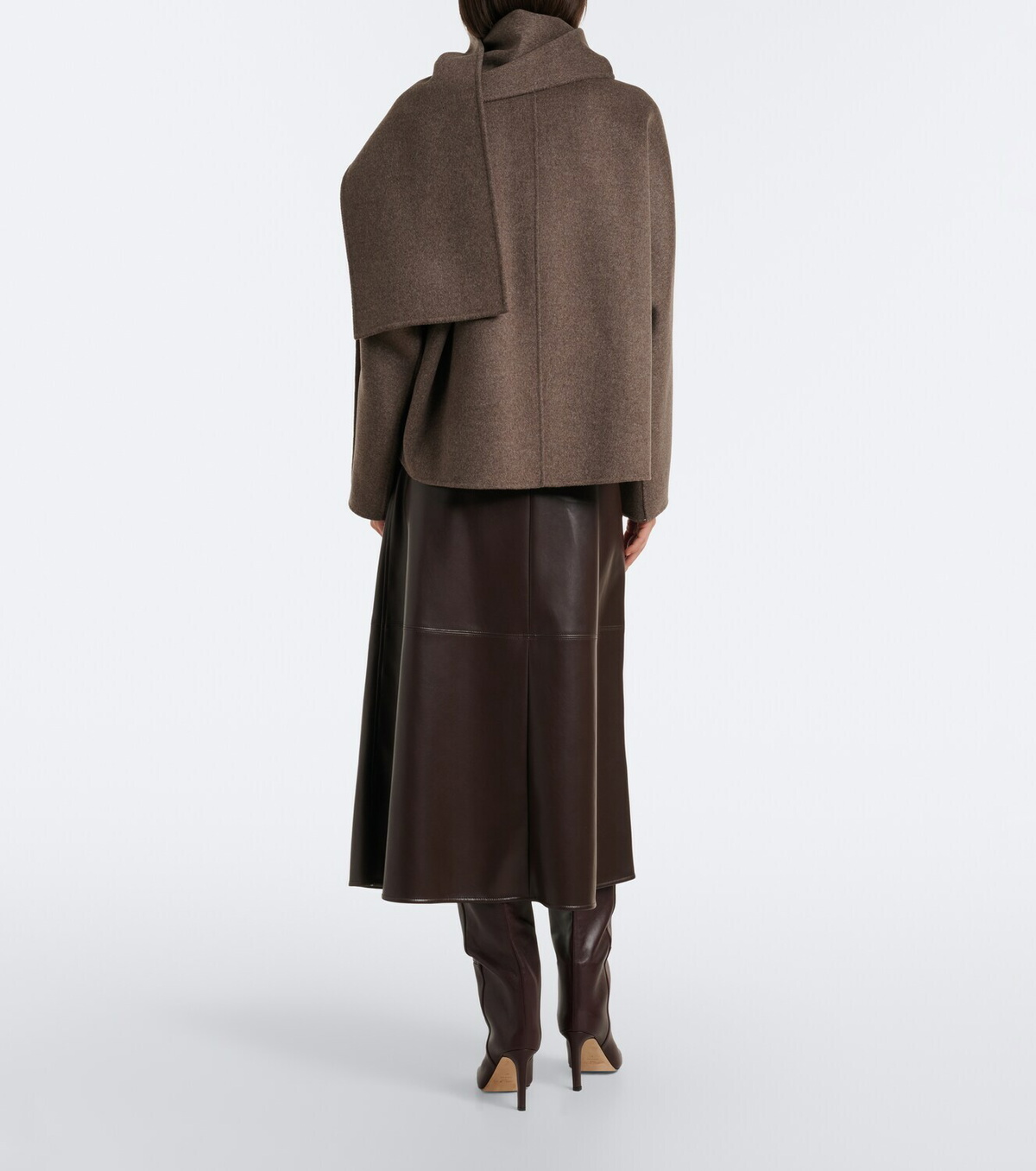 'S Max Mara Paneled coated jersey midi skirt