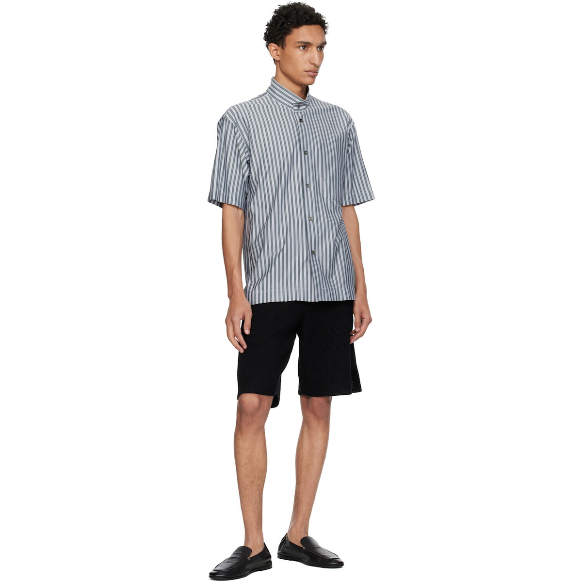 HOMME PLISSÉ ISSEY MIYAKE Blue Stripe Jersey Shirt
