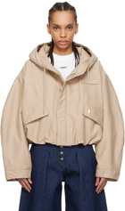 JACQUEMUS Beige 'The Caraco cropped parka' Jacket