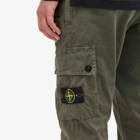 Stone Island Men's Brushed Cotton Canvas Cargo Pants in Musk