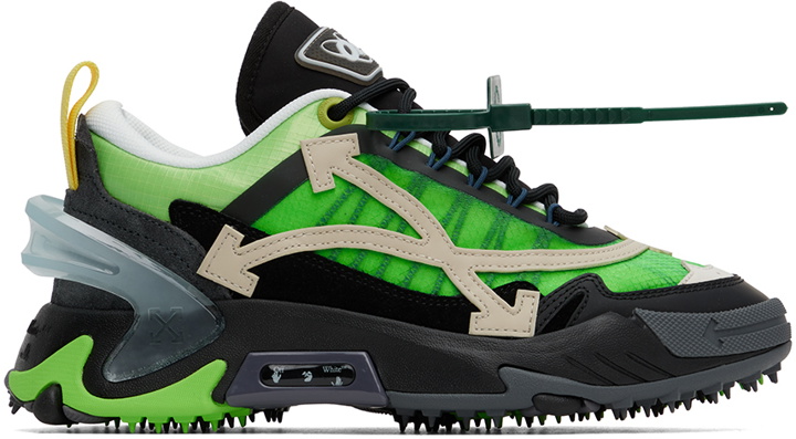 Photo: Off-White Green Odsy-1000 Sneakers