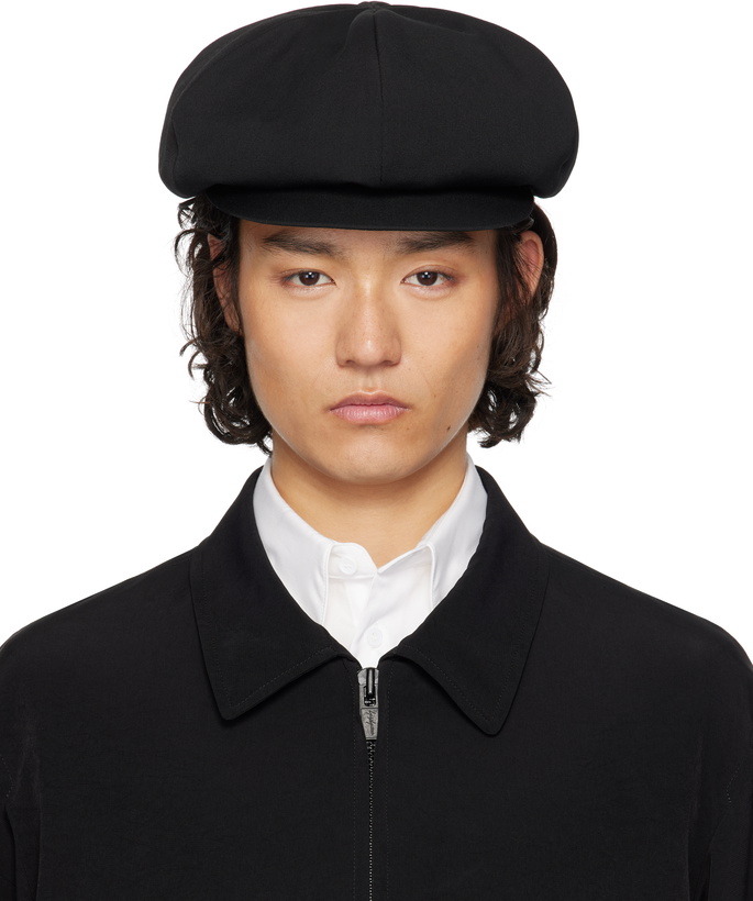 Photo: YOHJI YAMAMOTO Black Wool Gabardine Cap