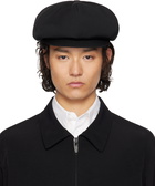YOHJI YAMAMOTO Black Wool Gabardine Cap