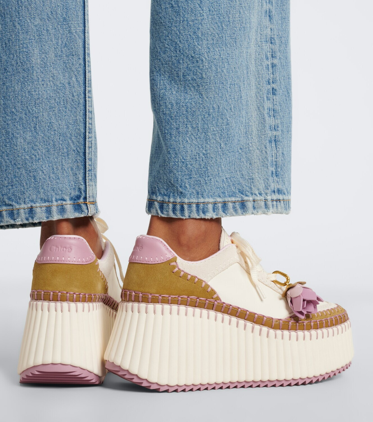 Chloé Nama leather platform sneakers