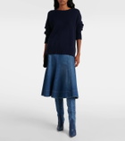 Christian Louboutin Santia Botta denim and leather knee-high boots