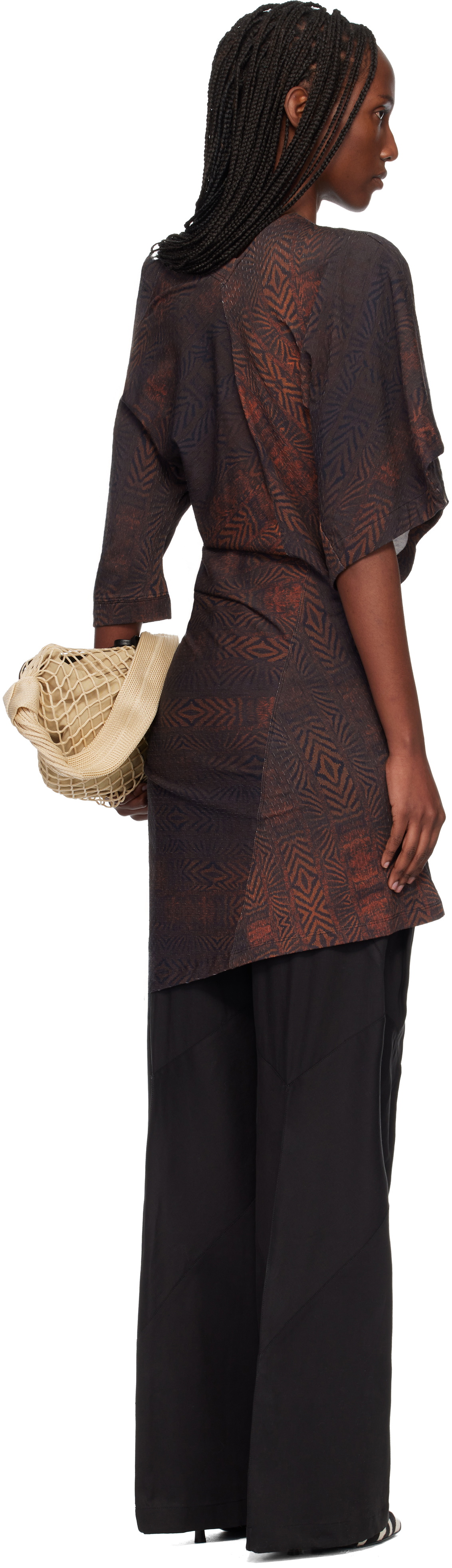 Kiko Kostadinov Brown Florella Midi Dress