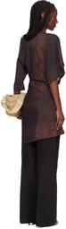 Kiko Kostadinov Brown Florella Midi Dress