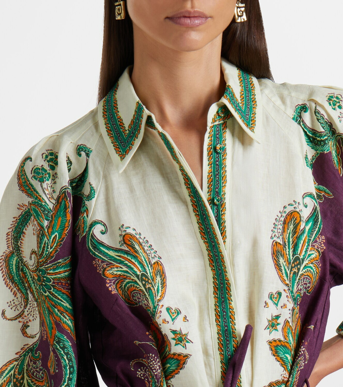 Alémais Ruthie printed linen shirt dress