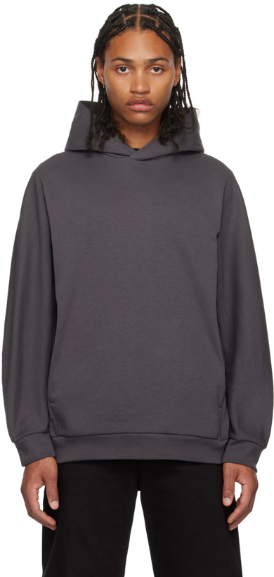 Photo: ATTACHMENT Gray Paneled Hoodie
