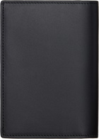 Paul Smith Black 'Signature Stripe' Interior Leather Passport Holder