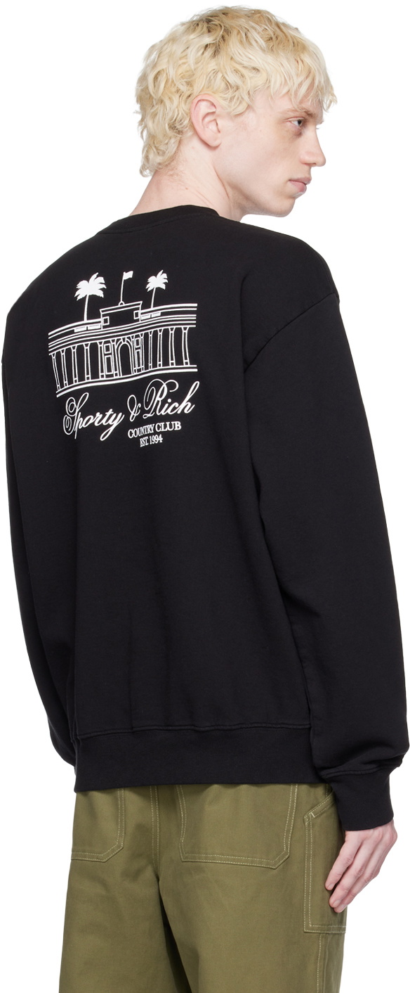 Sporty & Rich Black Villa Sweatshirt Sporty & Rich