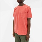 Velva Sheen Men's Pigment Dyed Pocket T-Shirt in Raspberry