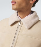 Eleventy Shearling-lined suede jacket