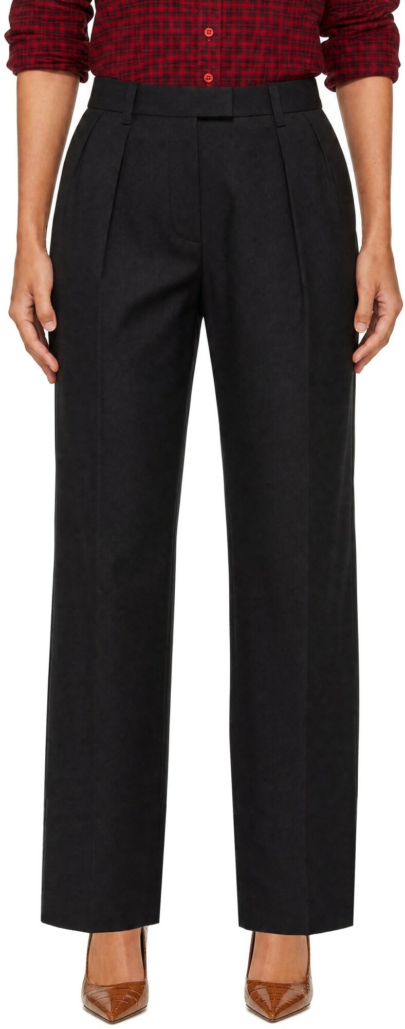 WILLY CHAVARRIA Black Pleated Trousers