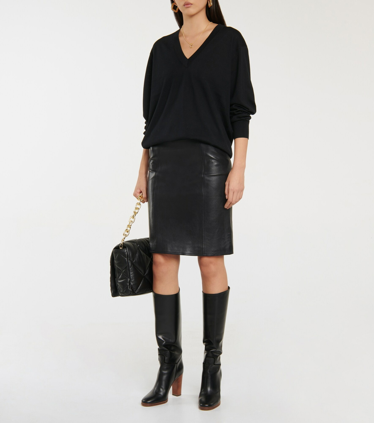 Stand Studio - Maci leather midi skirt