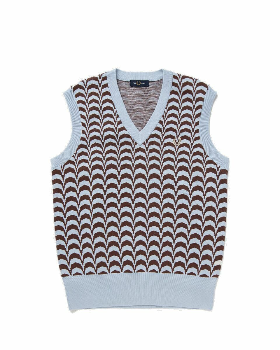 Photo: Fred Perry Jacquard Tank Blue - Mens - Vests