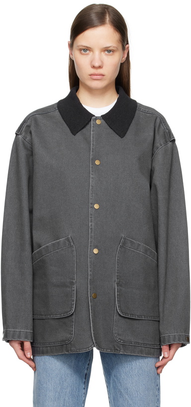 Photo: LE17SEPTEMBRE Gray Knit Collar Field Jacket