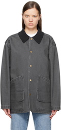 LE17SEPTEMBRE Gray Knit Collar Field Jacket