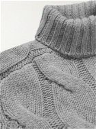 BRUNELLO CUCINELLI - Oversized Cable-Knit Cashmere Rollneck Sweater - Gray