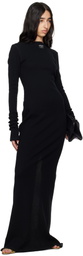 Commission Black Reversed Henley Maxi Dress