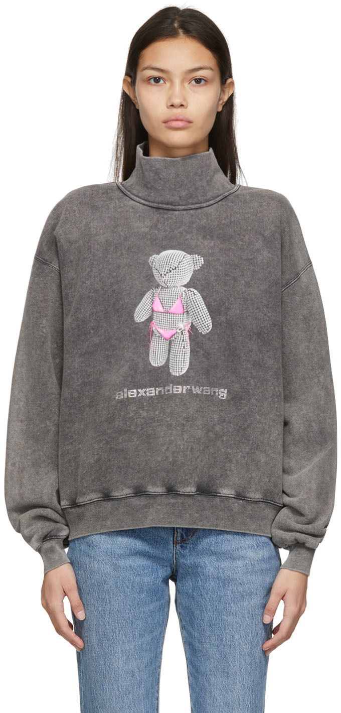 Alexander Wang Grey Teddy Bear Print Sweatshirt Alexander Wang