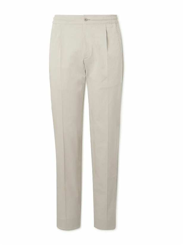 Photo: Kiton - Straight-Leg Pleated Lyocell-Blend Suit Trousers - Gray