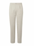Kiton - Straight-Leg Pleated Lyocell-Blend Suit Trousers - Gray