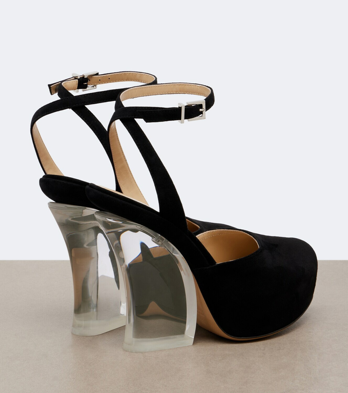 Fendi Suede platform peep-toe pumps