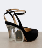 Fendi Suede platform peep-toe pumps