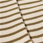Anonymous Ism Recycled Cotton Stripe Crew Sock in Khaki