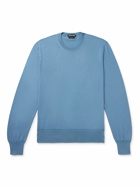 TOM FORD - Slim-Fit Sea Island Cotton Sweater - Blue