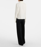 Oscar de la Renta Lace-trimmed silk-blend georgette blouse