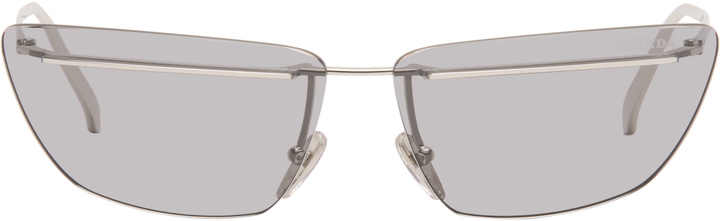 GENTLE MONSTER - Silver & Tortoiseshell Loe Sunglasses Gentle Monster Silver and Tortoiseshell Loe Sunglasses  main image 2