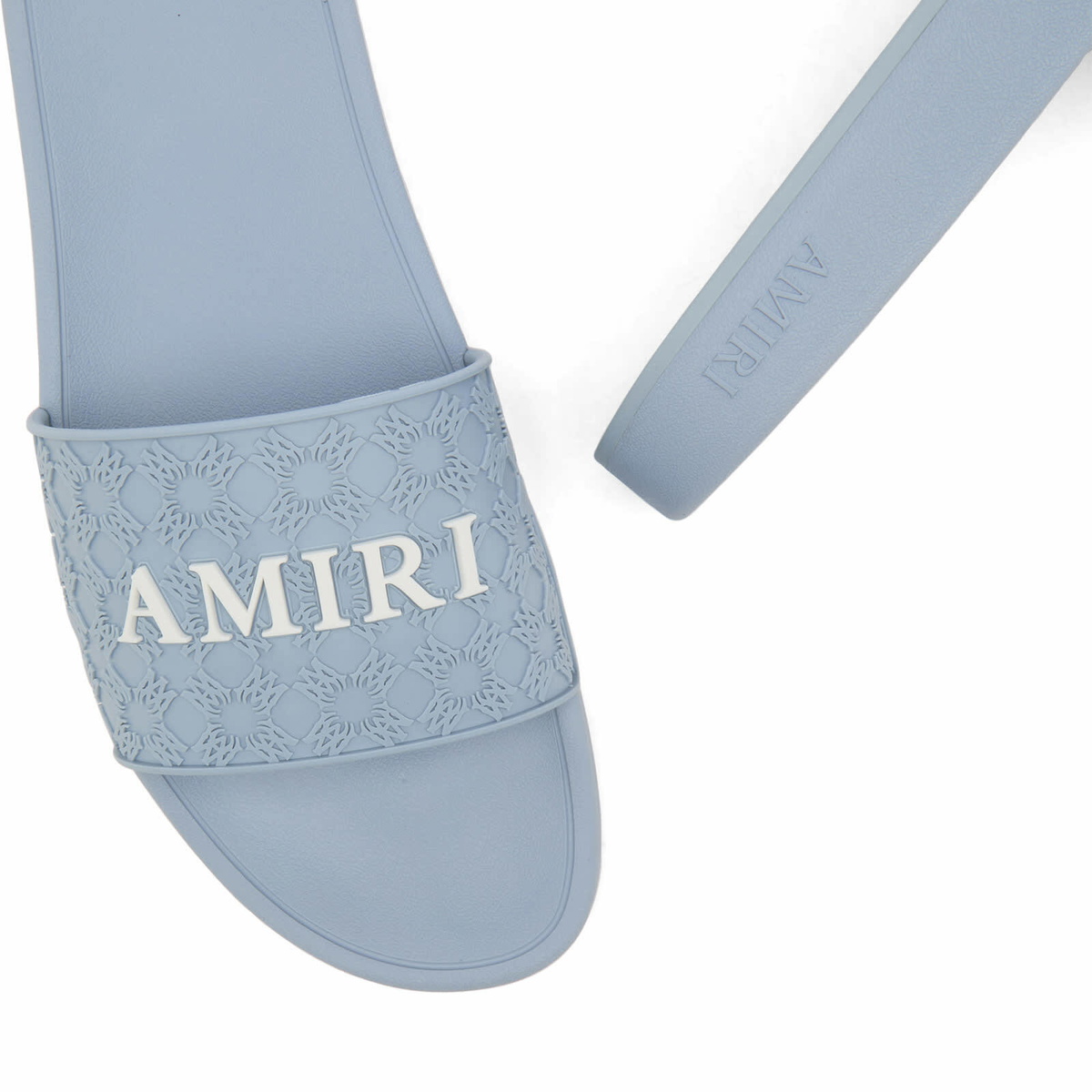 Amiri Blue Logo Pool Sldies AMIRI Blue MA Quad Pool Slides Amiri main image 4