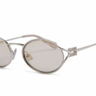 Miu Miu Eyewear Women's 52YS Sunglasses in Silver/Ivory Mirror 