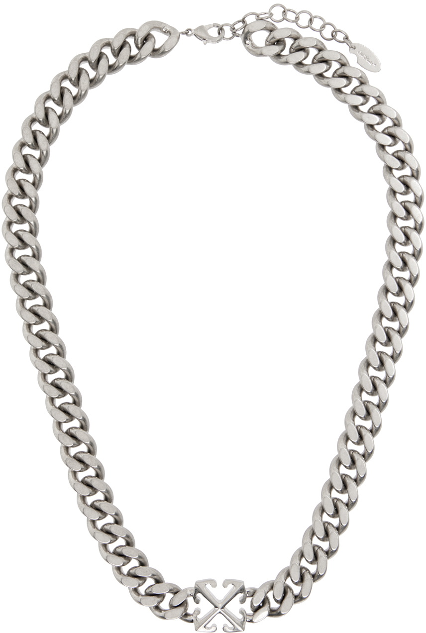 Off-White Silver Arrow Chain Necklace