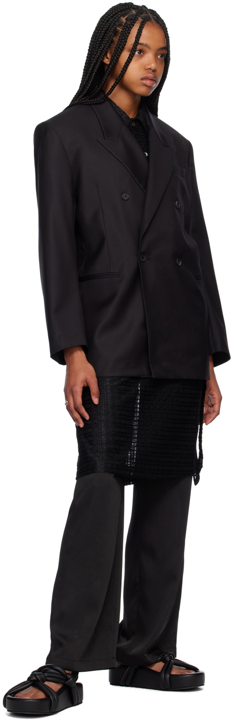 Youth Black Double-Breasted Blazer