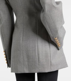 Balmain Draped virgin wool blazer dress