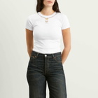 Marine Serre Women's Trompe-L'Oeil Jewelry Baby Fit T-Shirt in White