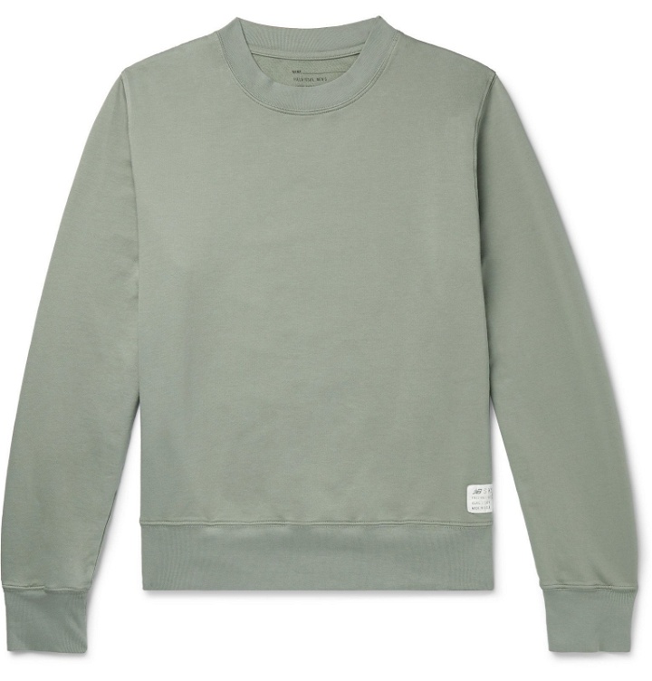 Photo: Save Khaki United - New Balance Fleece-Back Supima Cotton-Jersey Sweatshirt - Green