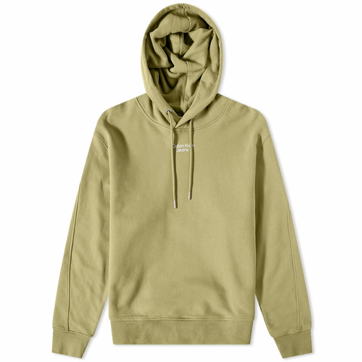 Photo: Calvin Klein Men's Stacked Logo Hoody in FddOlv