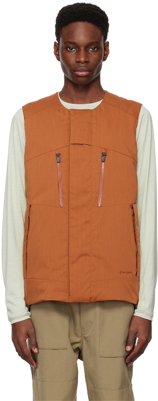 Photo: Snow Peak Orange Fire-Resistant Down Vest