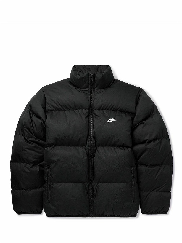 Photo: Nike - Sportswear Club Logo-Embroidered Quilted Padded Ripstop Jacket - Black