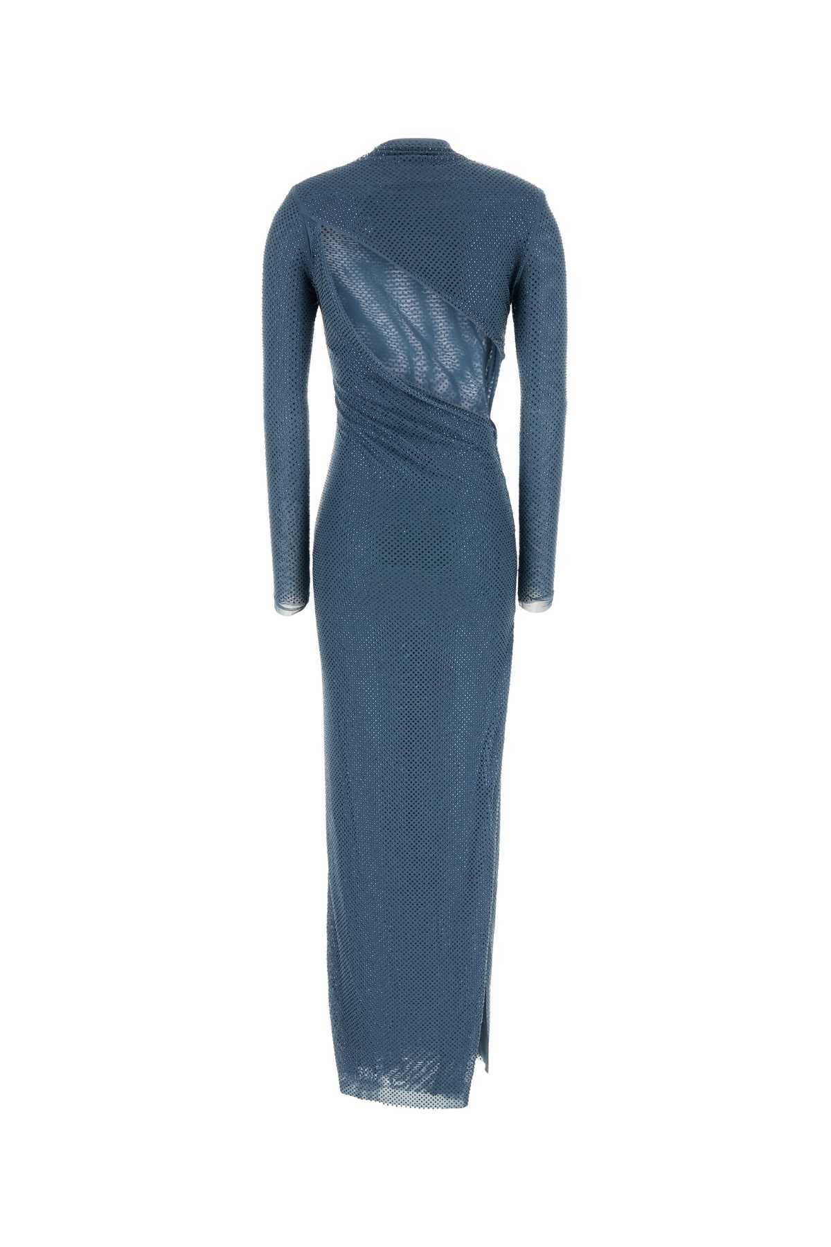 【関税&送料込】Self Portrait Air Force Blue Stretch Tulle L self-portrait Air Force Blue Stretch Tulle Long Dress Self